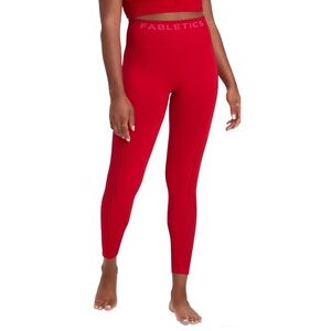 Fabletics Red‎ Sync Seamless High-Waisted 7/8 Leggings